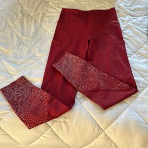 Zyia Red side pocket legging.  Excellent condition
